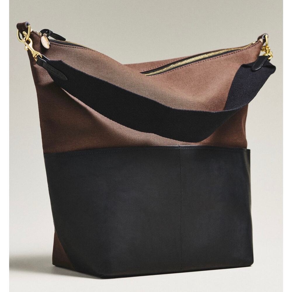 NWT Clare V. Sophie Canvas Leather Tote - Picture 2 of 14